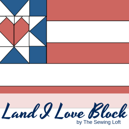 This scrappy flag quilt block is a great way to use your scraps for some patriotic flair. Land I Love Flag Quilt Block. Pattern includes 2 sizes. Block designed by The Sewing Loft