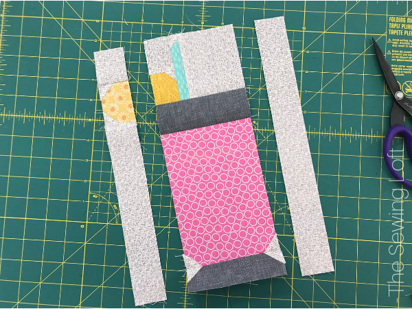 The Lemonade Spritzer quilt block is perfect to add to your library. This patchwork construction block is simple stitch with smaller parts. The Sewing Loft