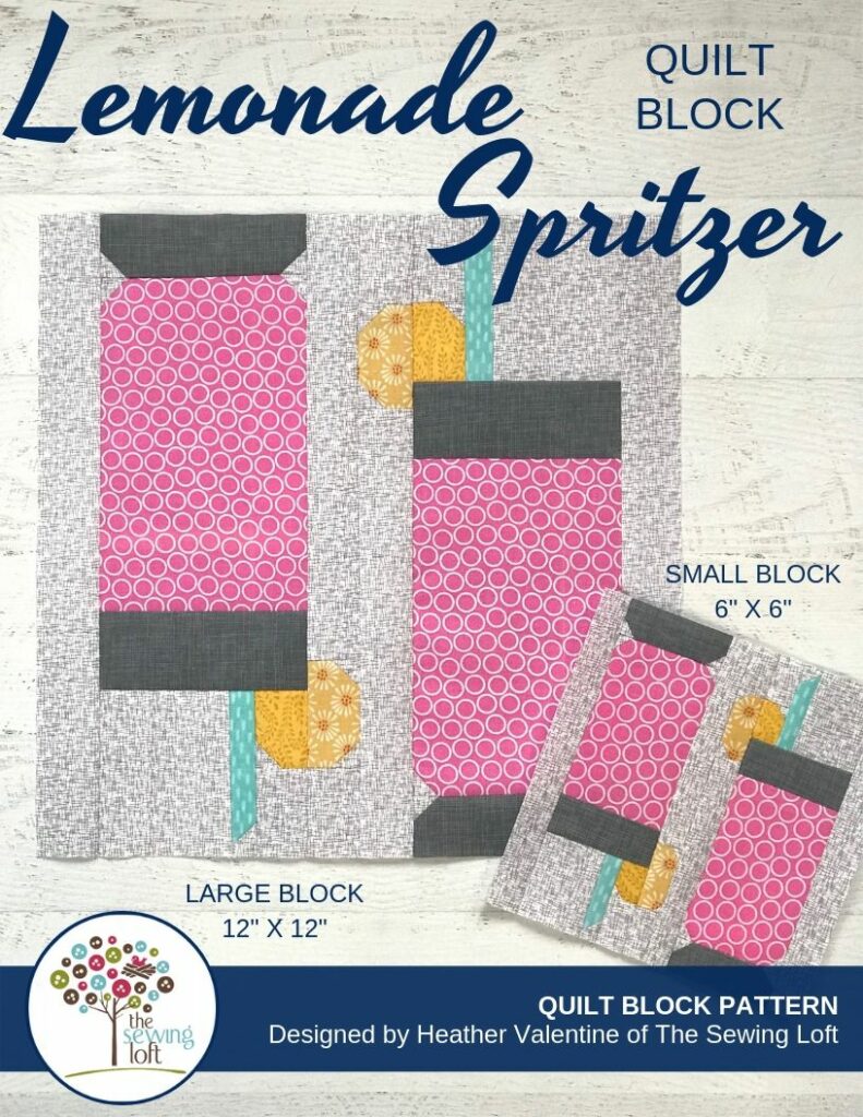 Lemonade Spritzer Quilt Block Pattern | The Sewing Loft