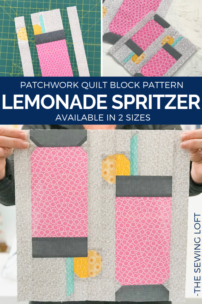Add the Lemonade Spritzer quilt block to your library and stitch up a dose of summer. This patchwork construction block is simple stitch with smaller parts. The Sewing Loft