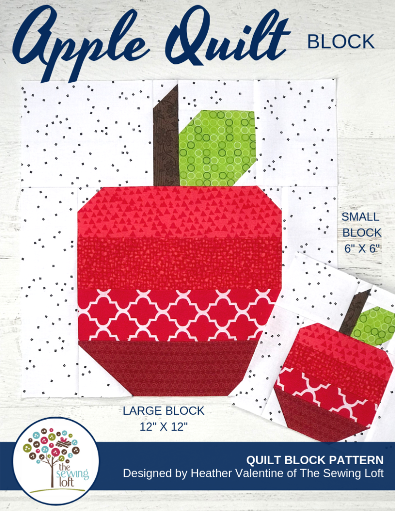 Learn quilting basics while creating whimsical quilt blocks like the Apple Quilt Quilt block in the Blocks 2 Quilt series. 
