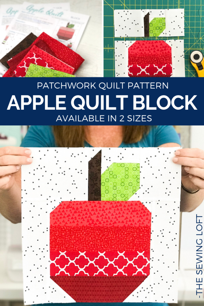 The Apple Quilt Quilt block is one of many patterns included in the Blocks 2 Quilt series. Throughout, you can learn the basics of patchwork quilting while creating whimsical quilt blocks. 