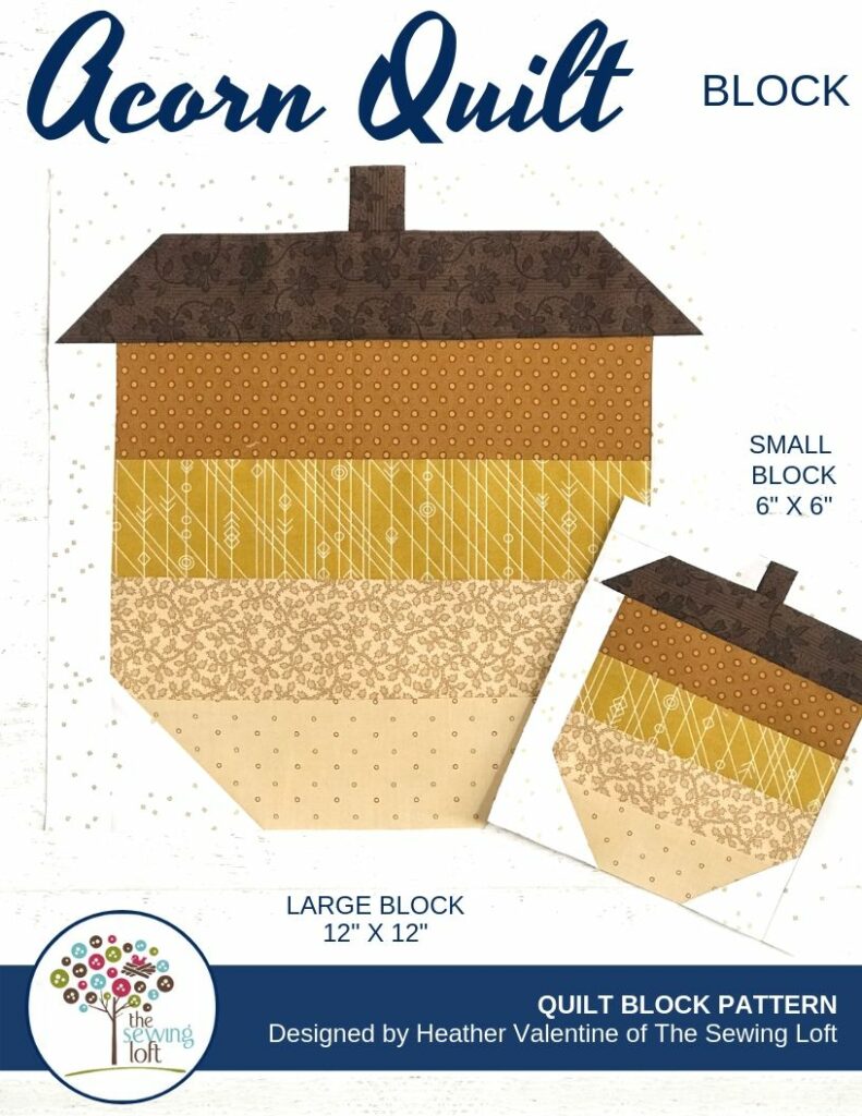 Acorn Quilt Block Cover | The Sewing Loft