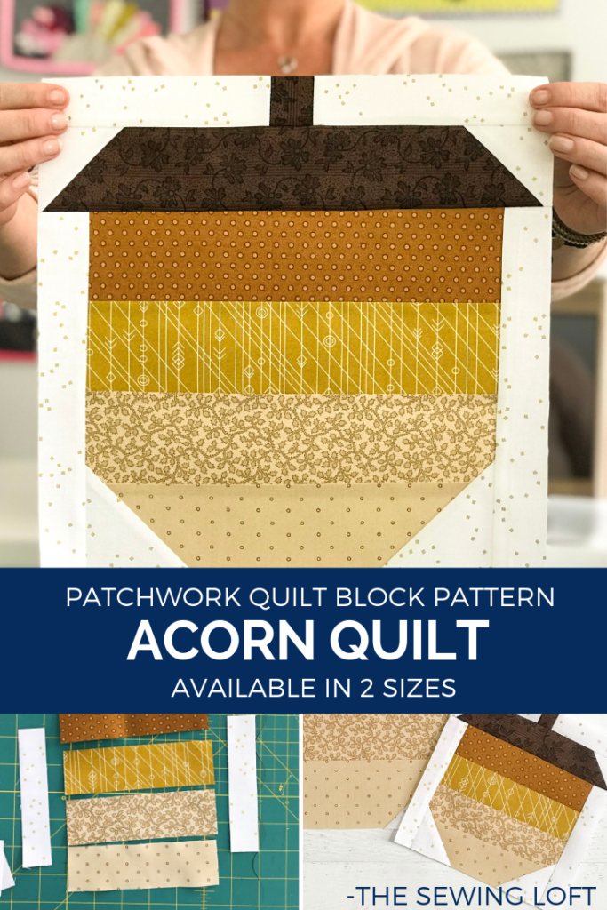 The simple patchwork construction of the Acorn quilt block makes it perfect for the beginner quilter and fun for the experienced quilter to play with their scraps. 