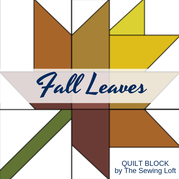 The simple patchwork construction of the Fall Leaves quilt block makes it perfect for the beginner quilter and fun for the experienced quilter to play with their scraps.