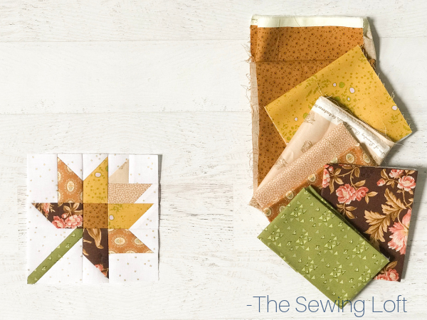 Fall Leaves Quilt block available in 2 sizes by The Sewing Loft