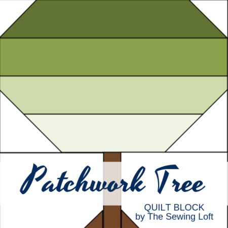 Patchwork Tree Quilt block available in 2 sizes by The Sewing Loft