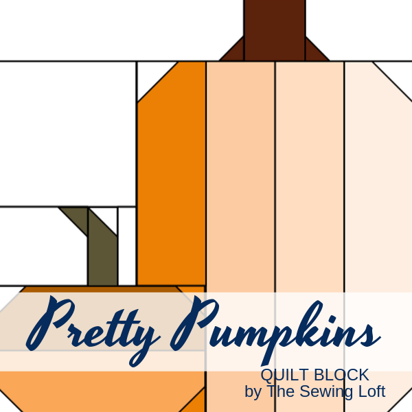 Pretty Pumpkins Quilt block available in 2 sizes by The Sewing Loft