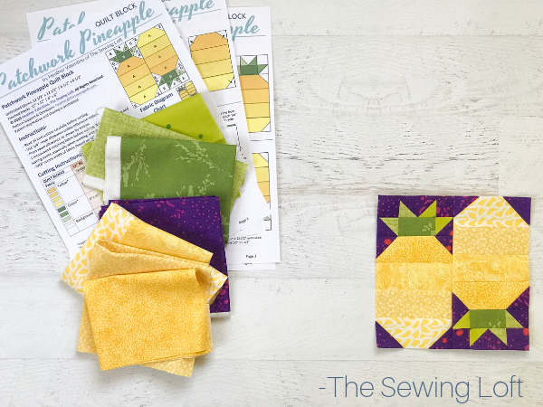 The simple construction of the Patchwork Pineapple quilt block makes it perfect for quilters to play with their scraps and sharpen their skills.