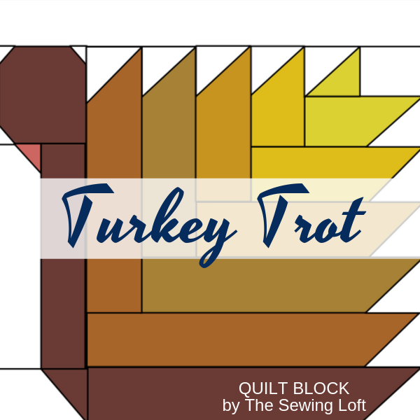 Turkey Trot Quilt block available in 2 sizes by The Sewing Loft