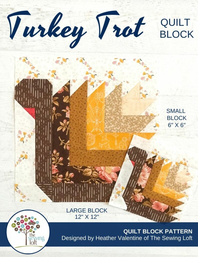 Turkey Trot FREE quilt block pattern at www.countryjunktion.com