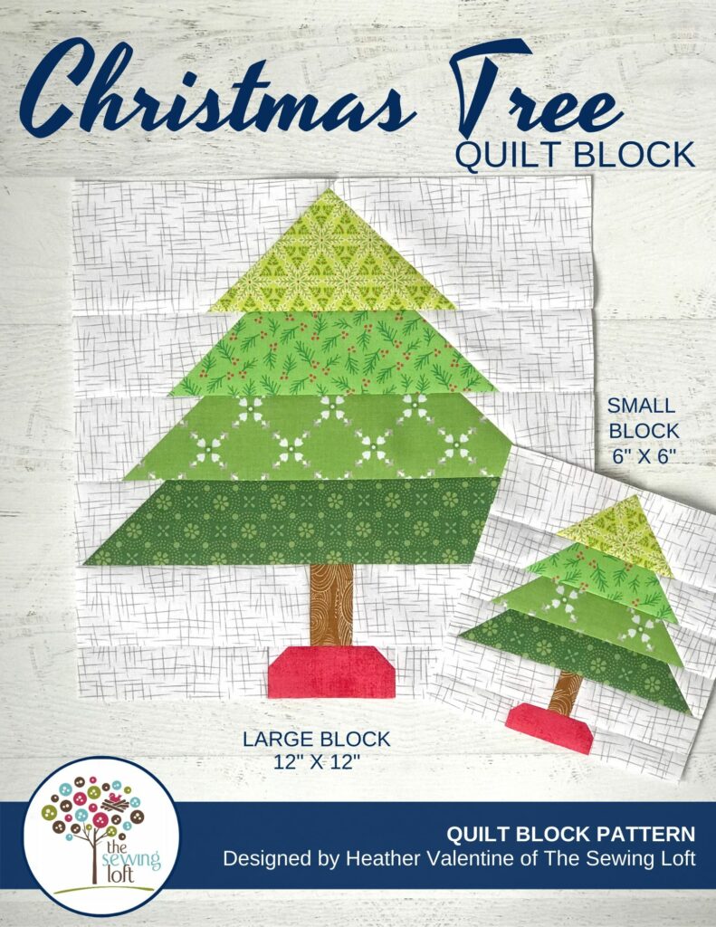 It's time to start stitching for the holidays. Easy to make, scrap friendly Christmas Tree Quilt Pattern available in 2 sizes. 