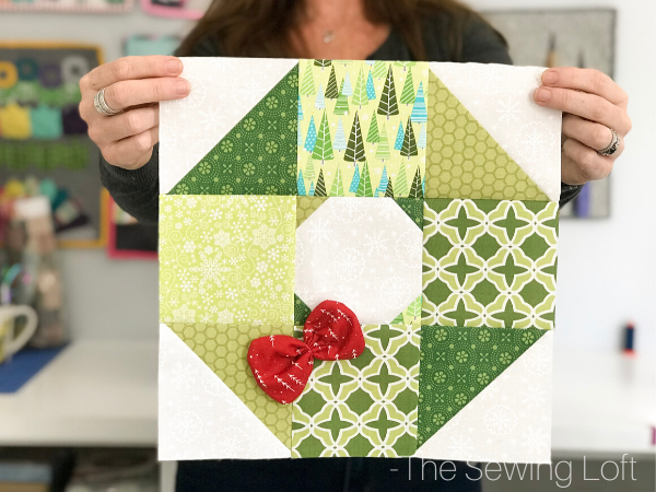 Holiday Wreath Quilt Block | The Sewing Loft