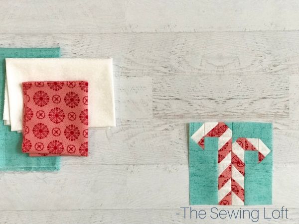 Candy Canes Quilt Block Finished | The Sewing Loft