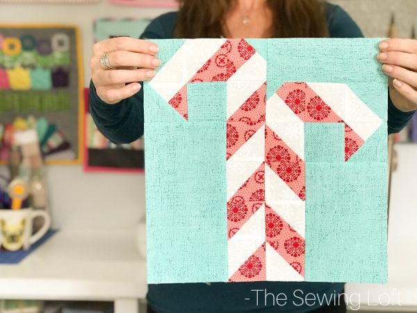 Candy Canes Quilt Block Finished | The Sewing Loft
