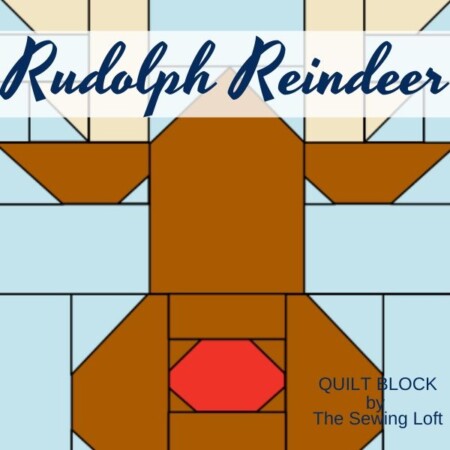 Rudolph the Reindeer Quilt Block Pattern | The Sewing Loft