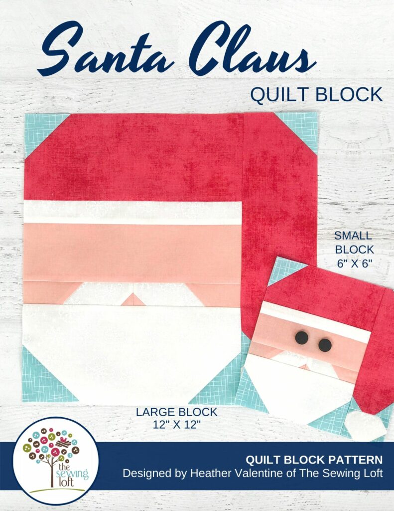 Santa Claus Quilt Block Pattern Cover | The Sewing Loft