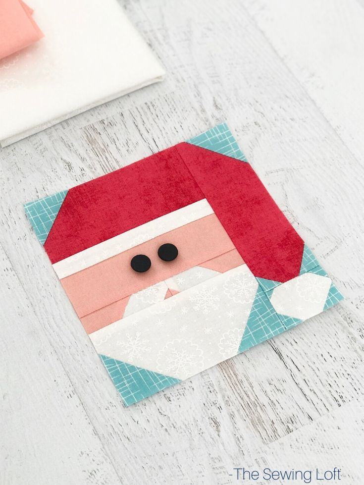 Keep the magic of the season alive with this easy to make Santa Claus quilt block. The patchwork construction make it perfect for all skill levels. The Sewing Loft