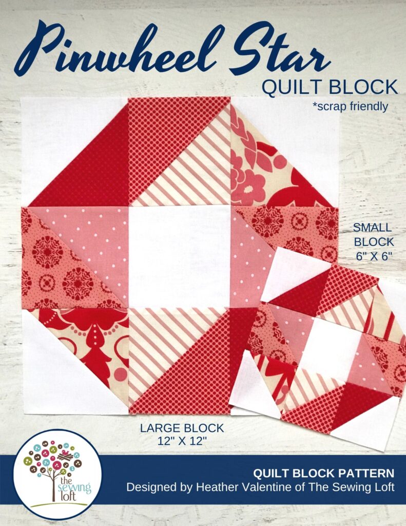 The simple patchwork construction of the Pinwheel Star quilt block makes it the perfect project for the newbie quilter and fun for the experienced quilter to play with their scraps.