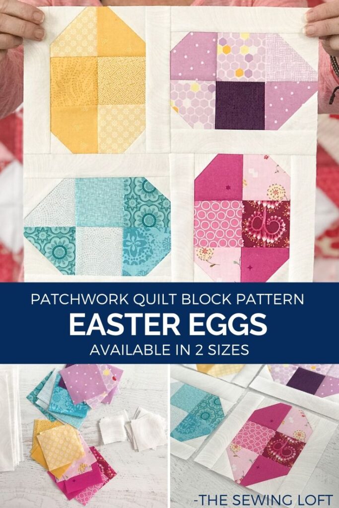 The easy to make Easter Easter Eggs Quilt is perfect for the newbie quilter. The patchwork construction is easy to make and perfect for scraps. 