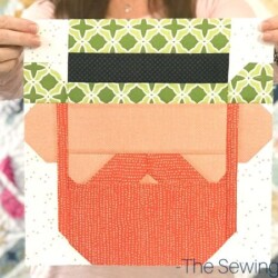 Create something fun for St. Patrick's Day with this adorable patchwork Leprechaun quilt block. Simple construction and available in 2 finished sizes.