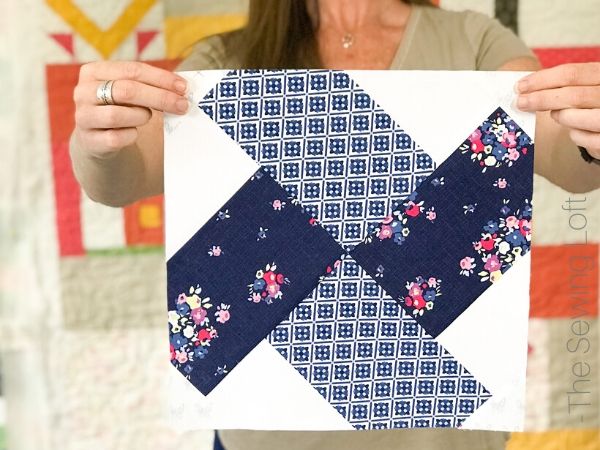 Make your fabrics the star of the show with this easy to make quilt block design- Connecting Corners by The Sewing Loft.