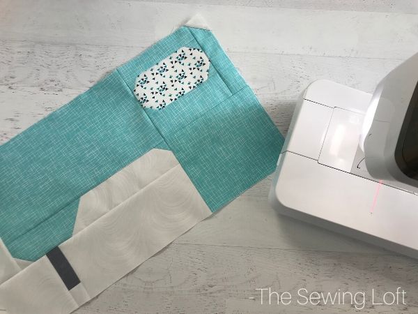 Sewing Machine Block in work | Slightly Biased Quilt Along with The Sewing Loft