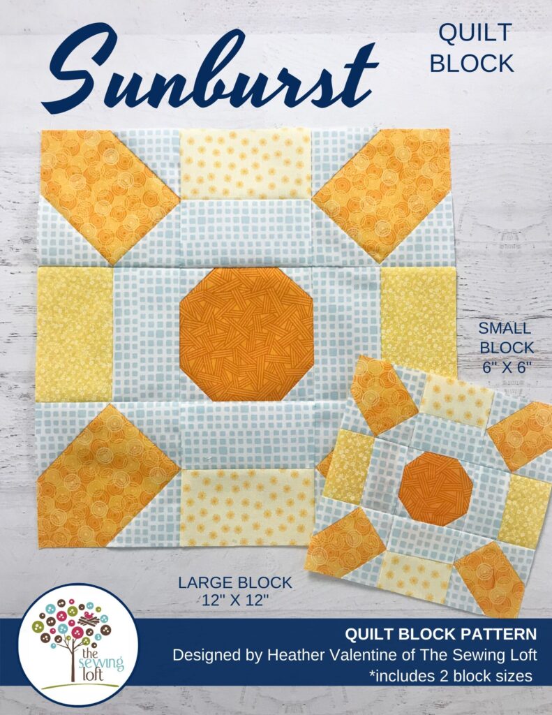 Sunburst Quilt Block Pattern by The Sewing Loft