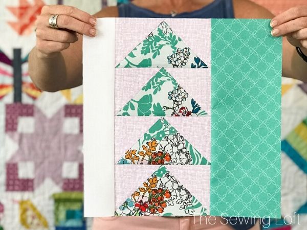 Perfect your flying geese technique with this easy to make pattern by The Sewing Loft. The Directional Quilt Block is available in 2 sizes, is easy to make and requires no special tools.