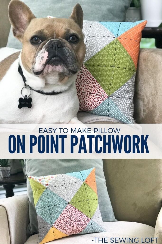 Learn how to make this beginner friendly free pattern. On Point Patchwork Pillow pattern is a free project by The Sewing Loft for Baby Lock