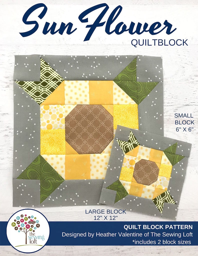 Sunflower Quilt Block Pattern | The Sewing Loft