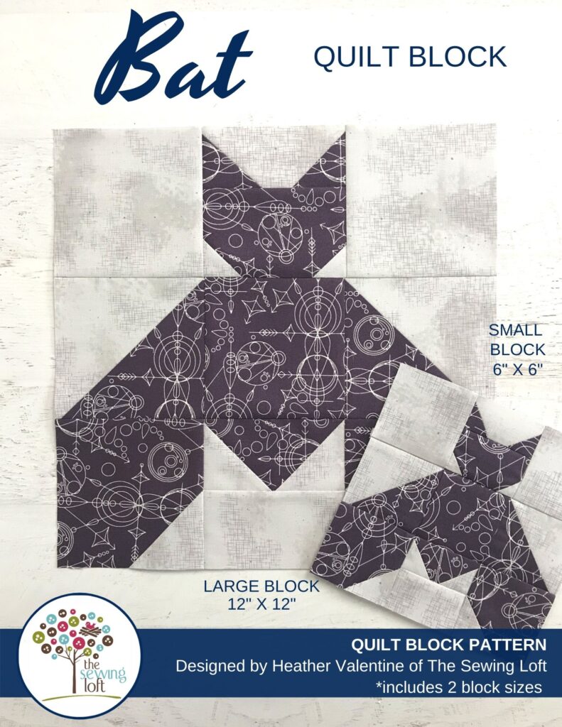 Halloween Bat Quilt Block Pattern | The Sewing Loft
