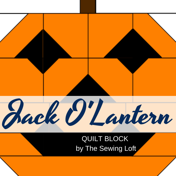 Jack O'Lantern quilt block by The Sewing Loft
