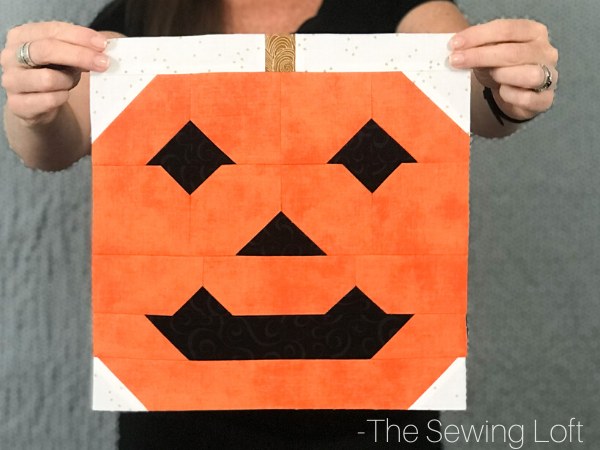 Add this fun, easy to make Jack O'Lantern quilt block to your next Halloween quilt. The block is made with patchwork construction, comes in 2 sizes, and needs no special tools.