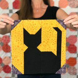 Add the Silhouette Moon quilt block to your Halloween themed quilting projects. Easy to make block is available in 2 finished sizes and is a patchwork construction. Designed by The Sewing Loft