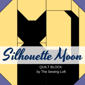 Silhouette Moon Quilt Block Pattern. Available in 2 sizes, easy construction and includes a video assembly. By The Sewing Loft