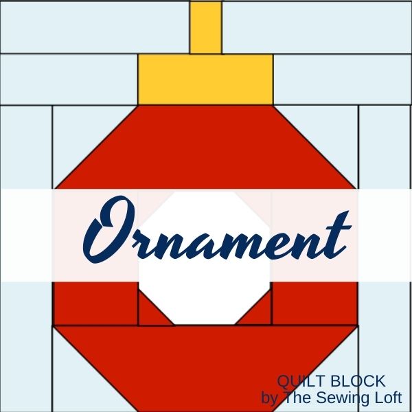 The Holiday Ornament quilt block is made with a patchwork construction and is easy to make. Available in 2 sizes and perfect for fussy cutting. 