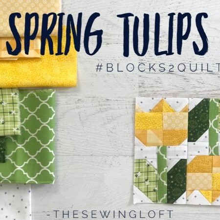 Create a garden of your own with the Spring Tulips Quilt Block from The Sewing Loft.