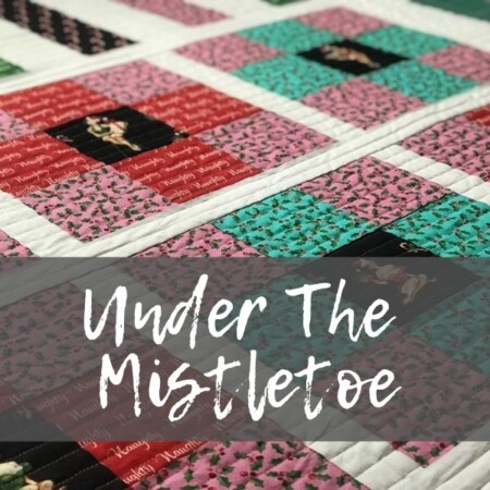 Stitch up a quick Christmas quilt and some Under the Mistletoe fabrics from Michael Miller. Easy patchwork, fussy cutting and free template.