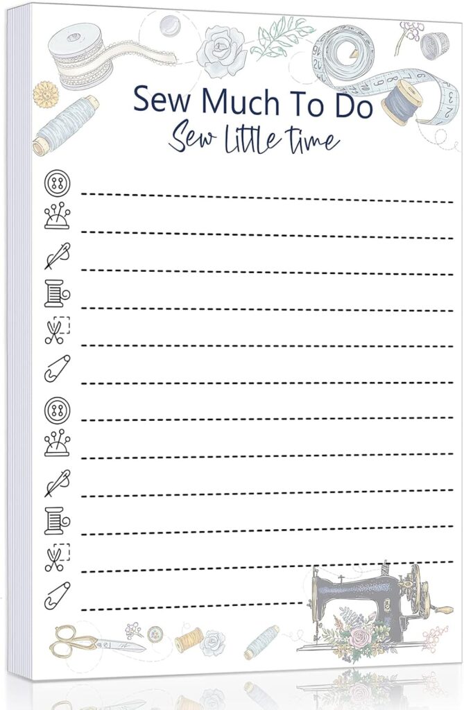 Reach for unique and novelty gift options for the quilters in your world. Like these beautiful sewing notepads by The Sewing Loft. 