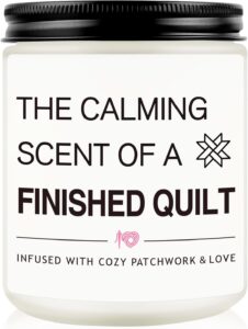I love to reach for novelty gifts for the special folks in my life and calming candles set the vibe in the sewing room The Sewing Loft is perfect!