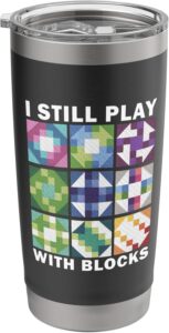 Cheers! A quilty tumbler WITH A LID is much safer around fabric creations.