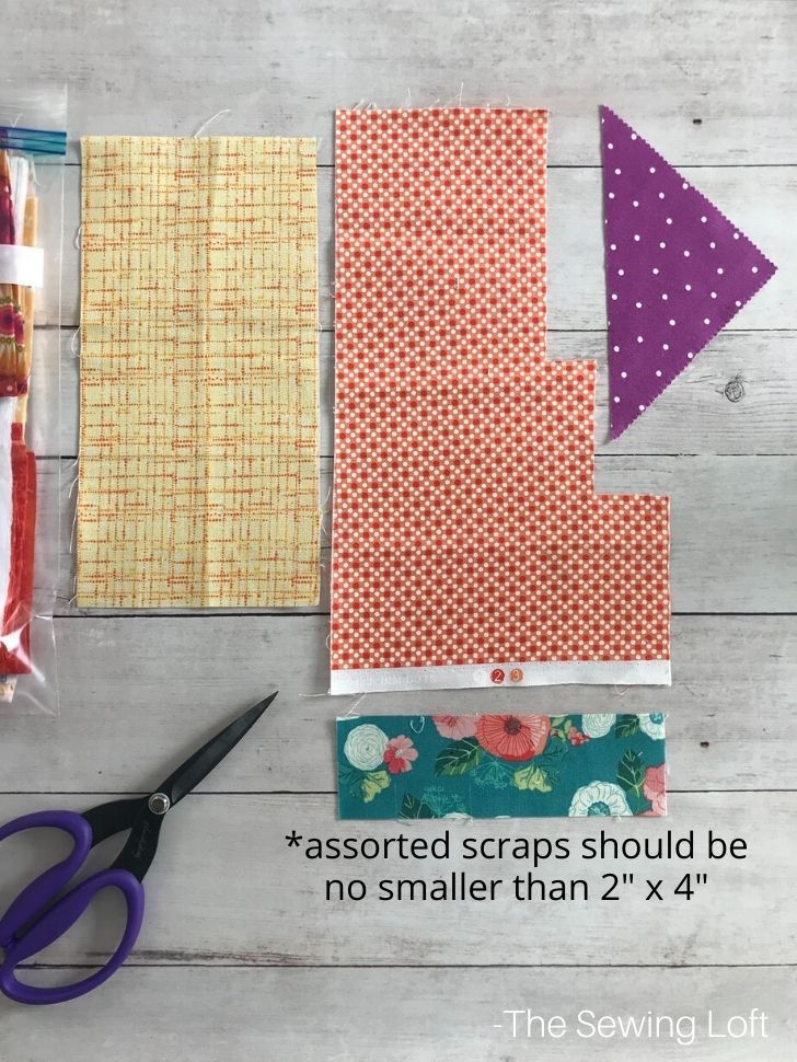 The bag of fabric scraps must be usable.  Be sure to watch the size and not include any pieces that are too small.