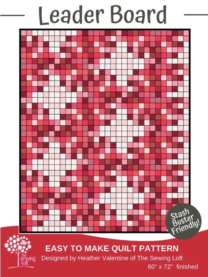 Turn your pile of red scraps into a fun quilt top with Leader Board, a fun new quilting pattern from The Sewing Loft.