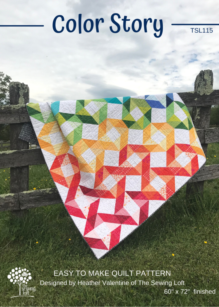 Color Story Quilt by The Sewing Loft. SWAP includes lap size, scrap friendly pattern and a bonus mini version. 