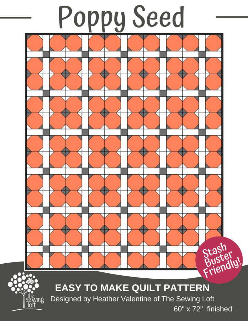 Turn your pile of scraps into a fun quilt top with Poppy Seed. A fun new quilting pattern from The Sewing Loft. 