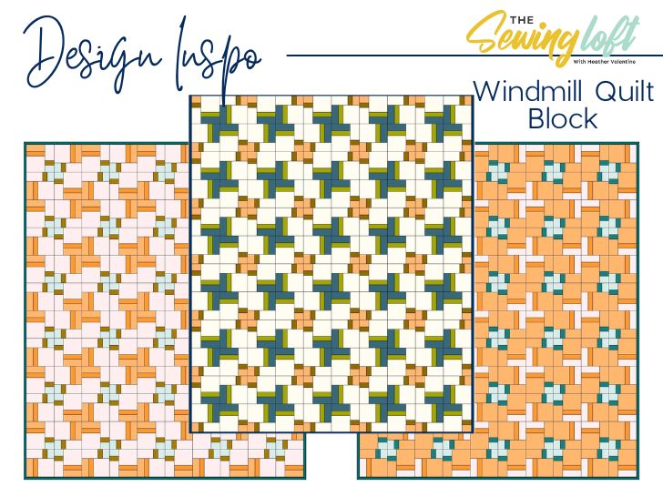 Get inspired by the Windmill quilt block. One block, two great designs. 