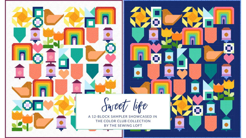 Sweet Life Quilt Sampler in 2 different color options.