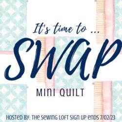 Meet a new friend and exchange a fun mini quilt in the current SWAP with The Sewing Loft. Sign ups are happening now.