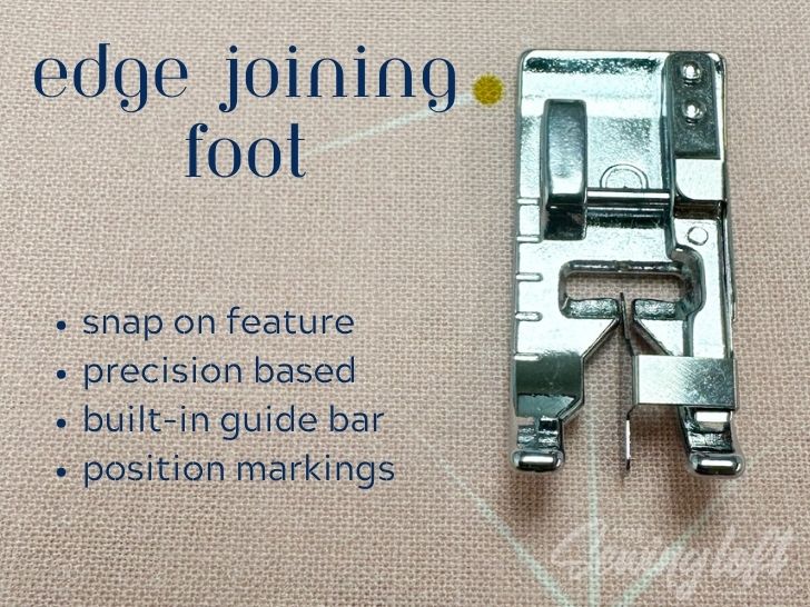 Take a closer look at the edge joining presser foot with The Sewing Loft.